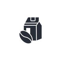 paper bag coffe icon. .Editable stroke.linear style sign for use web design,logo.Symbol illustration. vector