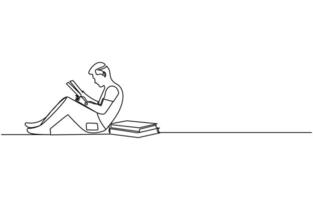 book opening page one line drawing continuous educational concept illustration for simplicity decoration and copy space, The book is drawn with one line. Modern outline doodles of an open book vector