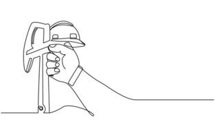 Continuous single line labor day concept outline art illustration vector