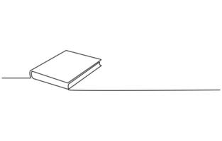 book opening page one line drawing continuous educational concept illustration for simplicity decoration and copy space, The book is drawn with one line. Modern outline doodles of an open book vector