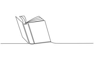 book opening page one line drawing continuous educational concept illustration for simplicity decoration and copy space, The book is drawn with one line. Modern outline doodles of an open book vector
