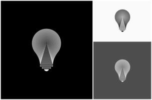 Lightbulb Lamp Idea Innovation Solution Abstract Line Art Minimalist Logo Design Illustration vector