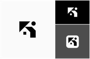 Abstract Home House Residential Architecture Building Geometric Logo Design Illustration vector