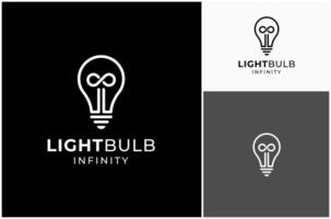 Lightbulb Lamp Idea Creative Innovation Infinity Loop Infinite Logo Design Illustration vector