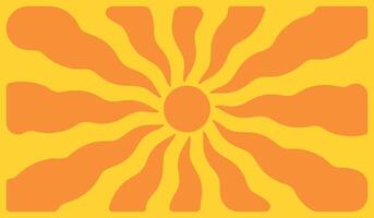 Vintage sunburst backdrop with 60s, 70s flair. Abstract wave design in a modern twist. Summer psychedelic wallpaper vector