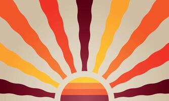 Retro groovy sun background. illustration EPS10 vector