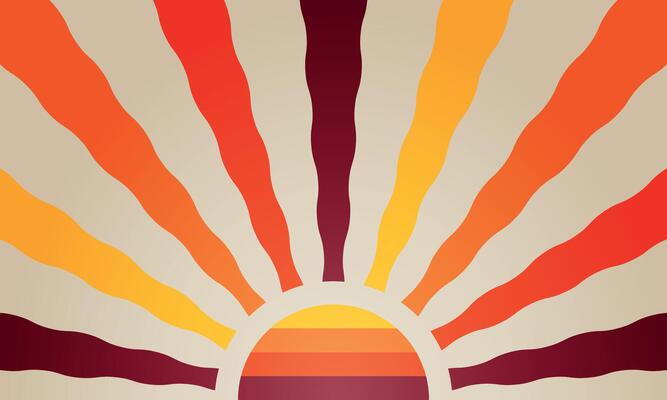 Retro groovy sun background. illustration EPS10