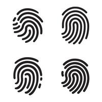 Digital fingerprint, finger print fingerprint lock secure security logo icon illustration vector