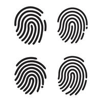 Digital fingerprint, finger print fingerprint lock secure security logo icon illustration vector