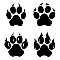 Paw foot trail print of cat. Dog, Paw icon set. paw print icon. dog or cat paw vector