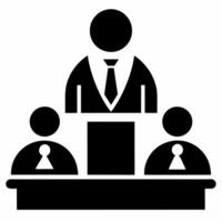 conference black fill icon vector