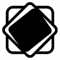 draw square black fill icon vector