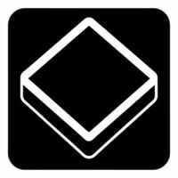 draw square black fill icon vector