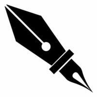 pen nib black fill icon vector