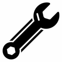 wrench simple black fill icon vector