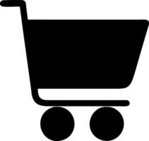 cart shopping black fill icon vector