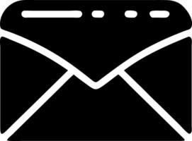 envelope black fill icon vector
