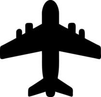 plane black fill icon vector