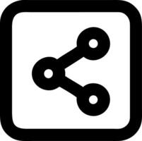 share from square black fill icon vector