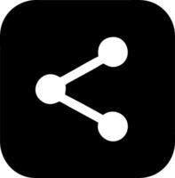 share from square black fill icon vector