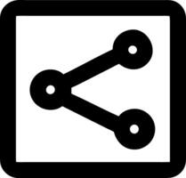 share from square black fill icon vector