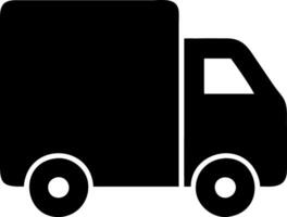 truck fast black fill icon vector