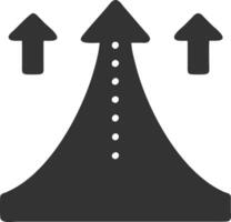 angle up black fill icon vector