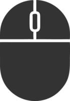 computer mouse black fill icon vector