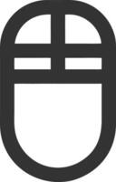 computer mouse black fill icon vector