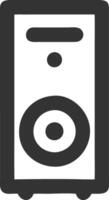 computer speaker black fill icon vector