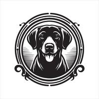 Print editable dog bundle in an illustration frame and floral dog logo vector