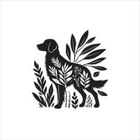 Dog shilhouette design bundle with illustration frames editable vector