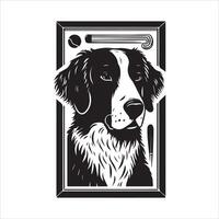 Dog shilhouette design bundle with illustration frames editable vector