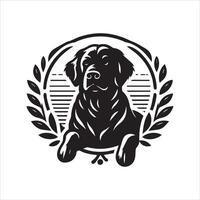 Print editable dog bundle in an illustration frame and floral dog logo vector