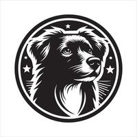 Print editable dog bundle in an illustration frame and floral dog logo vector