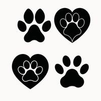 Paw icon set. for mobile concept and web design illustration. vector