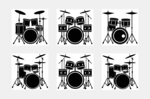Drum kit line icon, music and instrument, beat sign graphics, a linear pattern on a black background, eps vector