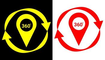 Rotating map pin anywhere and anytime icon illustration. vector