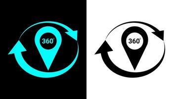 Rotating map pin anywhere and anytime icon illustration. vector