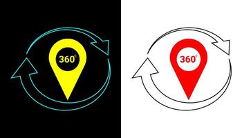 Rotating map pin anywhere and anytime icon illustration. vector