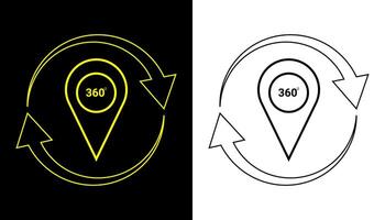 Rotating map pin anywhere and anytime icon illustration. vector