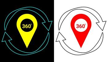 Rotating map pin anywhere and anytime icon illustration. vector