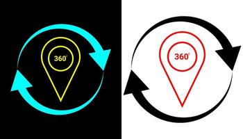 Rotating map pin anywhere and anytime icon illustration. vector