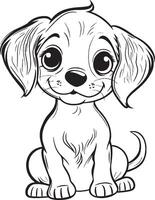 Dachshund Coloring Page, Dachshund Line Art, vector