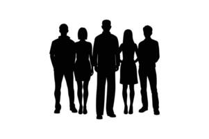 silhouette of a group of people standing vector