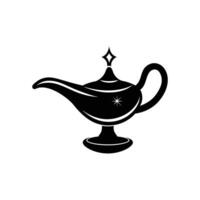 a simple magic lamp black design silhouette illustration vector