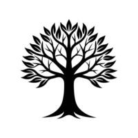Tree with Root Silhouette, A Tree with leaves silhouette vector
