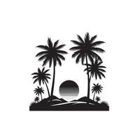 Plam tree silhouette. Date tree silhouette. palm tree logo, icon design black and white. vector
