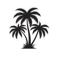 Plam tree silhouette. Date tree silhouette. palm tree logo, icon design black and white. vector