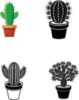 Cactus Tree on a pot illustration. vector